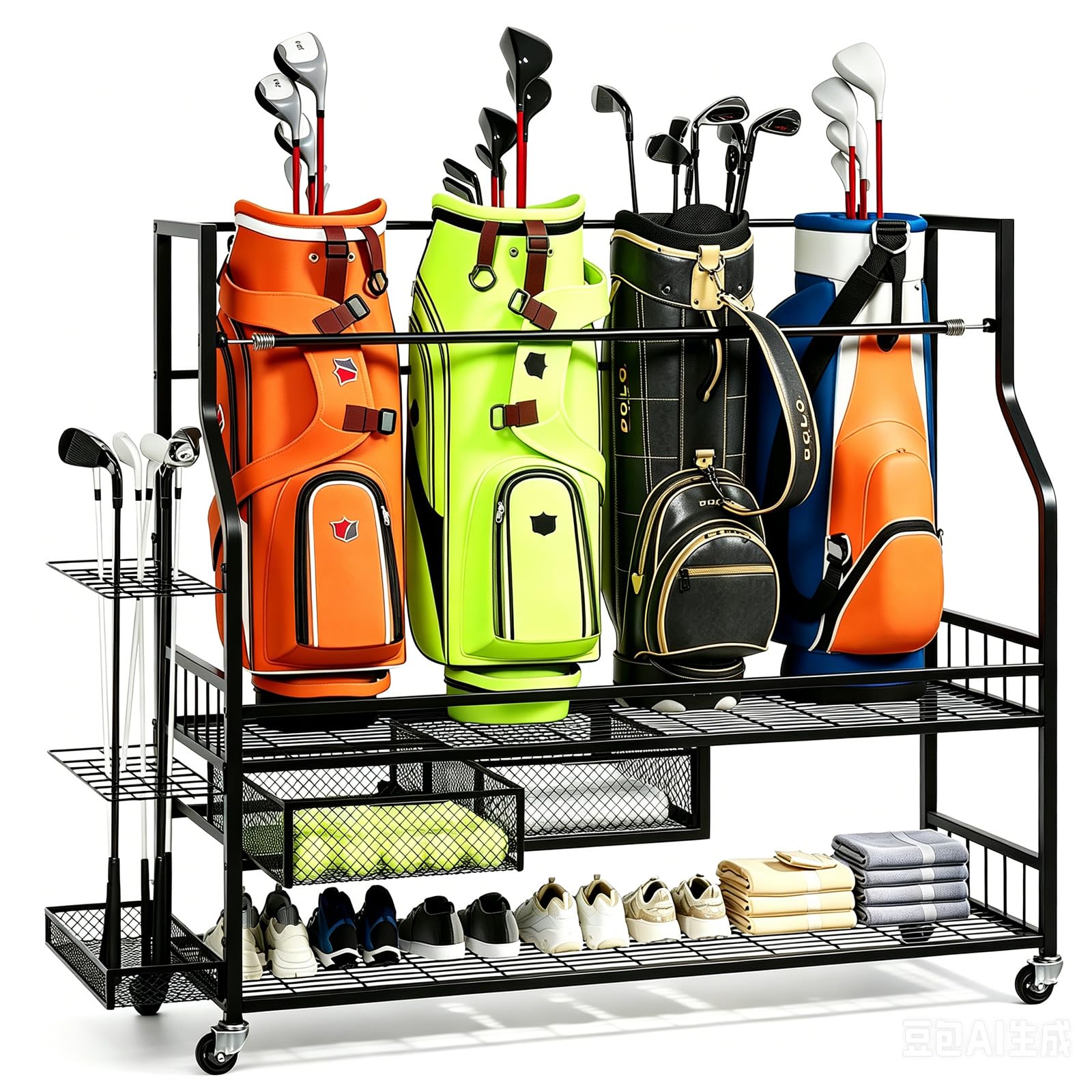 Golf Equipment Rack - Garaj için Golf Çantası Saklama Düzenleyici,