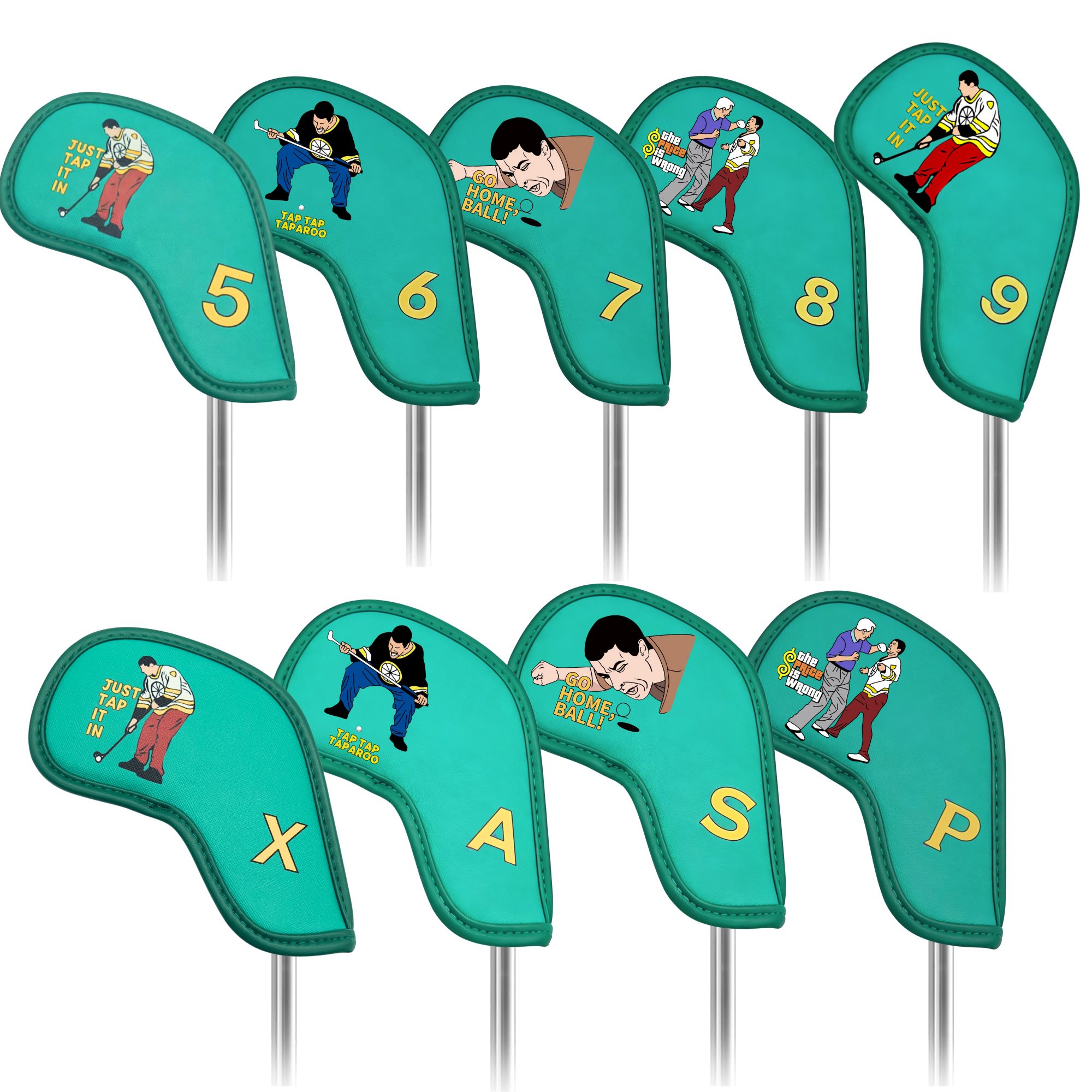 Golf Equipment Suppliers - 9 adet Komik Karikatür Tasarımlı Golf