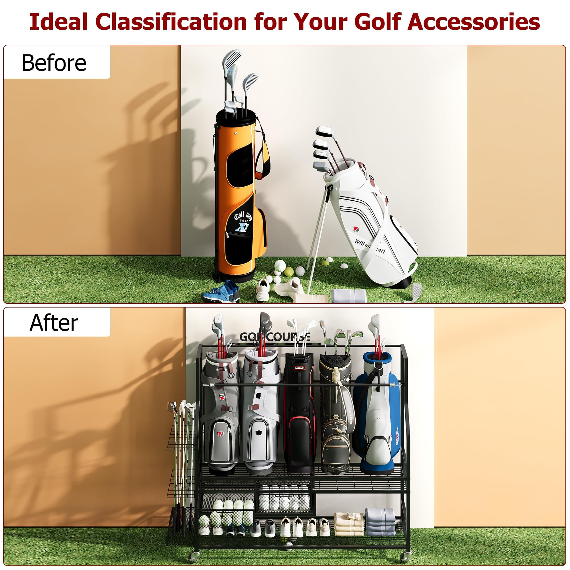 Garaj için Golf Çantası Saklam - Golf Equipment Rack incelemesi ve fiyatı