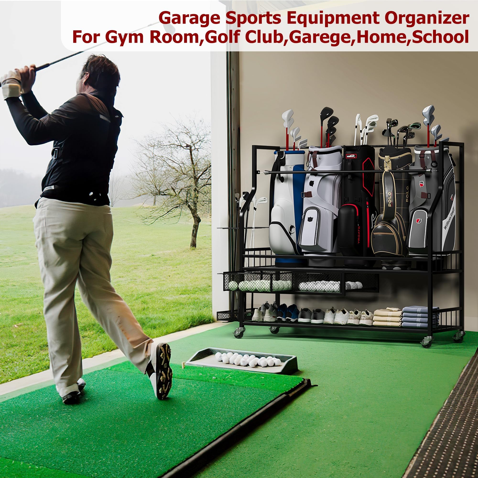 Garaj için Golf Çantası Saklam - Golf Equipment Rack incelemesi ve fiyatı
